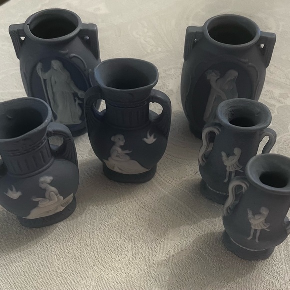 unbranded Other - Mini Blue Vases with White Accents. Set of 6